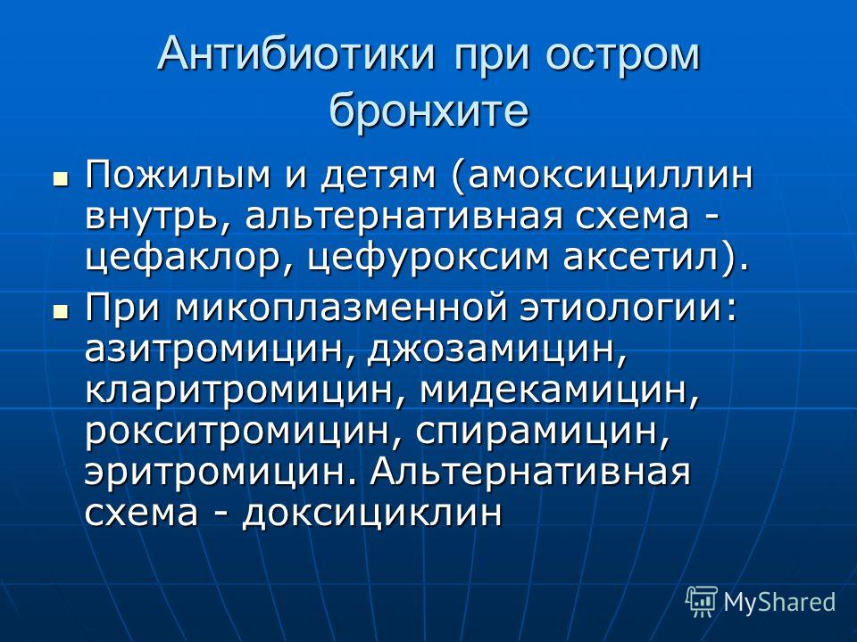 Эффективные антибиотики при бронхите