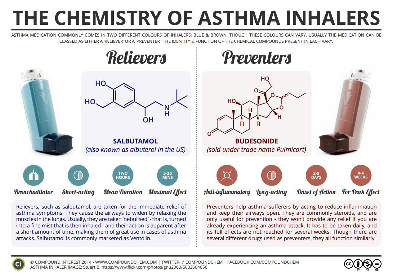 Инфографика Химия и химический состав Ингаляторов от астмы