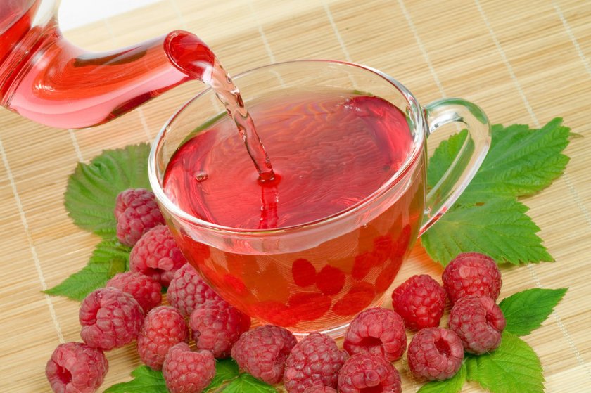 Жаропонижающий чай из ягод малины