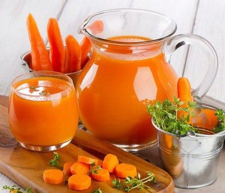 морковный сок от горла